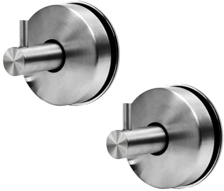 YZJJYG 2 Ganchos Ventosa 304 Acero Inoxidable Extra Fuerte, Colgador ToallaBaño Sin Perforar, Fáciles de Instalar, con Ventosa de Succión Potente, Ideal Para Accesorios de Baño y Cocina en elHogar