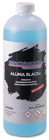 Birchwood Aluma Black Technologies - cold brush on blackening solution for aluminum alloys traditional patina blue and black oxide touch-up