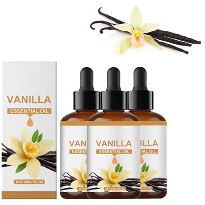 Ekologisk vanilj eterisk olja, naturlig vanilj eterisk olja för hud, kropp och hår, söt varm arom, långvarig parfymolja, perfekt för ljus, tvål, diffusor och aromaterapi (3