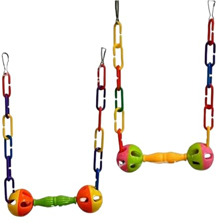 Fågelgunga - 2 Delar 20x13,5cm Bekväm Burklättringsabborre | Lämplig Interaktiv Cockatiel Gungställning, Papegoja Toy Nest Gunga För Cockatiel Conure Lovebird Canary Guinea Chinchilla Bunny
