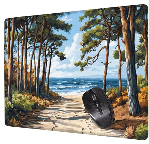 Planta Alfombrilla Raton Gaming 400x300x3mm, Alfombrilla Escritorio Árbol Mouse Pad con Base Goma Antideslizante, con Bordes cosidos, Superficie Impermeable, para Oficina Portátil Tapete Rato H0-474