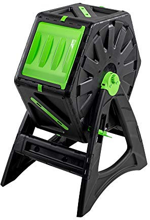 UPP Composter, compostiera a tamburo, 70 l, compostiera rapida, per rifiuti biologici e da giardino, compostiera da giardino con ventilazione interna, accelerata produzione di compost, fertilizzante
