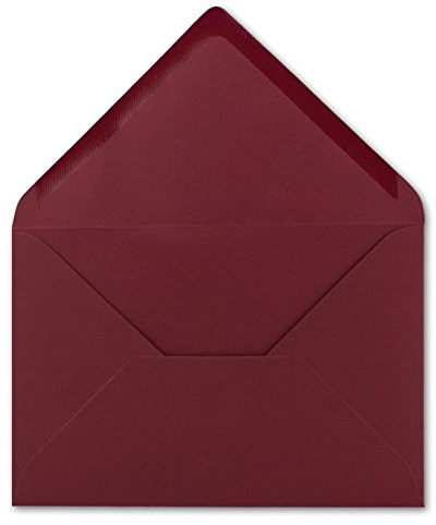 50 DIN B6 Briefumschläge Weihnachtsrot - 12,5 x 17,5 cm - 80 g/m² Nassklebung Post-Umschläge ohne Fenster für Einladungen - Serie Colours-4-you