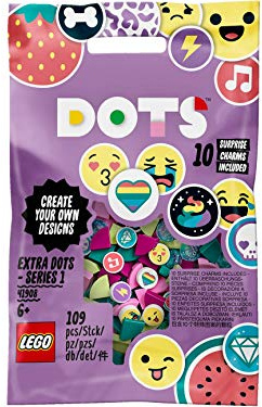 LEGO 41908 DOTS Extra DOTS - series 1 DIY Tiles Beads Set, Art and Craft for Kids with 10 Surprise Charms
