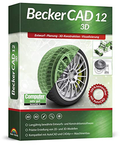 BeckerCAD 12 3D - CAD-Software und 3D-Zeichenprogramm für Architektur, Maschinenbau, Modellbau und Elektrotechnik - kompatibel mit AutoCAD - Programm für Windows 11, 10, 8, 7