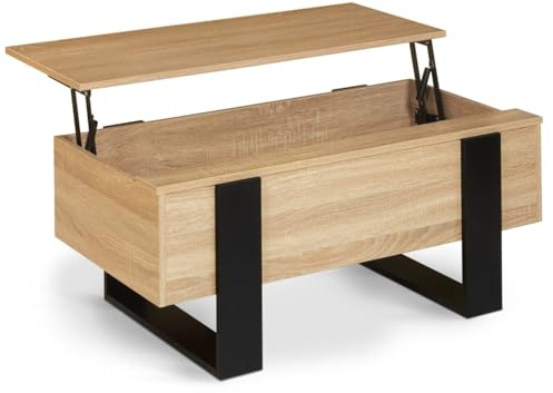 IDMarket - Table Basse Plateau relevable rectangulaire Phoenix Bois et Noir