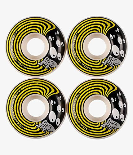 Haze Wheels Skateboard Rollen Sneak - Packung mit 4 Rollen (53 mm 101 A, gelb schwarz weiß)