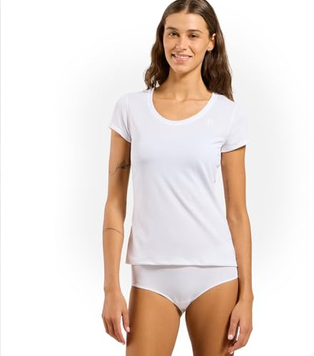Odlo Unterhemd Damen Kurzarm Active F-Dry Light I Funktionsshirt I Funktionsunterwäsche Kurzarm Sportunterhemd I Damen