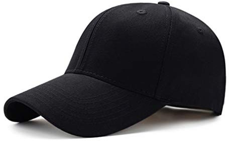 Bakicey Unisex Outdoor Baseball Cap - Kappe Baumwolle Mützen Erwachsenen Casual Reine Farbe Baseboard Baseballkappe Verstellbar Athletic Baseball Cap Kappe Damen Herren (Schwarz)
