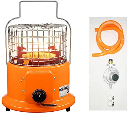 Calentador de mesa para patio, hogueras de gas portátiles con regulador de gas propano, manguera de 1,5 m, 2 clips de acero inoxidable, para calefacción interior y exterior, camping