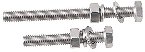 ZZTWER 2 stücke 304. Edelstahl Äußere Sechskantschraube Schraubenmutter Set Große Schraube in voller Länge M12 M14 M16. Schrauben (Length : 150mm, Größe : M14)