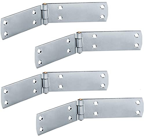 Cerniera per porte pesanti Gedotec - cerniera a vite | 4 pezzi - cerniere per tapparelle in acciaio | 400 x 40 mm | cerniera per porte zincata blu | spessore materiale cerniere 3 mm | cerniera a vit