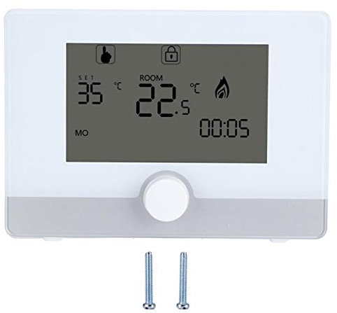 Raumtemperaturregler, digitaler programmierbarer Thermostat-Temperaturregler für wandhängende Boiler-Heizsysteme(Weiß)