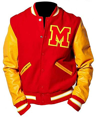Veste de baseball Michael Jackson MJ Rouge Jaune Thriller pour hommes d'Aksah Fashion, Rouge, S
