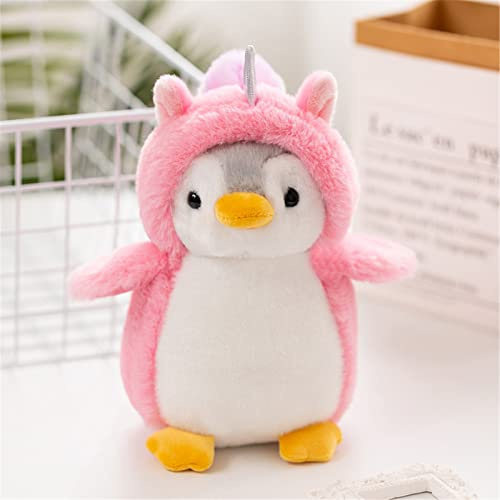 EXQULEG Plüschtier Pinguin Stofftier Cartoon Pinguin Kissen Kuscheltier Rosa2 Geschenk Kinder