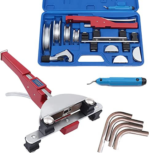 OITTo Multi-Kupferrohr-Biege-Kit, Kühlung, Ratsche, Rohrbiege-Kit, 90-Grad-Biegewinkel, Rohrbiegeköpfe, Kupferrohrbiegemaschine, Rohrbiegewerkzeug, Metallbiegewerkzeuge mit Rohrschneider