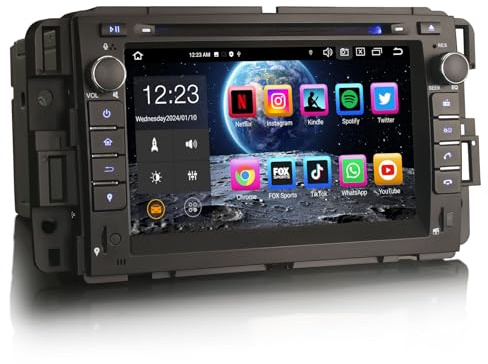Erisin 8-Kern 4GB+64GB Android 13 Autoradio mit GPS Navi für Chevrolet Avalanche Buick Enclave GMC Acadia Hummer H2 Unterstützt DAB+ CarPlay Android Auto DSP WiFi BT A2DP TPMS CD 7 Zoll Touchscreen