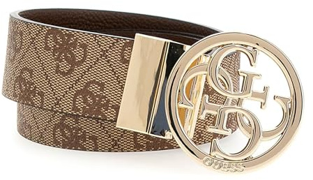 GUESS Gürtel Noelle Nolana Belt W85 Latte Logo braun kürzbar wendbar