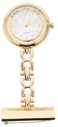 VALICLUD 2stücke Uhr Mit Clip Goldene Taschenuhr Mit Strass Modische Schwesternuhr Für Ärzte Und Pflegepersonal Praktisch Und Stilvoll Für Berufe
