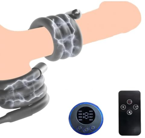 Anello Elettrico per Pene e Testicoli Set Elettrostimolatore Sex Toys | Shock Elettrico Cock Ring Massaggiatore Prostatico e Stimolatore per Ingrossamento Pene Erezione Masturbatore Maschile