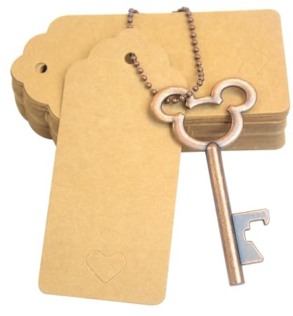 AebDerp 52pcs Esqueleto Llave Abrebotellas Vintage Set - Cobre Antiguo | Set de regalo con tarjeta y cadena para boda, fiesta, cumpleaños, recuerdo, llavero y decoración