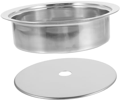 OKUMEYR Anneau D'encastrement Plaque à Induction 240 Mm Acier Inoxydable Couvercle 205 Mm Kit Adaptateur Steamproof Multifonction Pour Table De Cuisson à Induction Fondue Barbecue Coréen