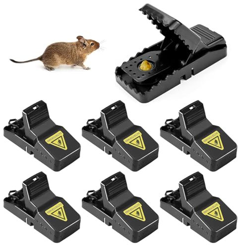 Reutilizable Trampas para Ratones 6 Piezas Profesional Trampas para Ratas Grandes Ratonera Rata para Ratas Pequeños Trampas Raton Altamente Sensible para Cocinas, Jardines, Almacenes