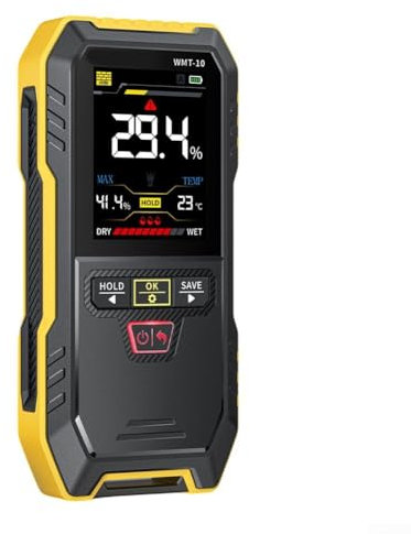 WMT-10 Humidimètre inductif pour bois, hygromètre, testeur d'humidité sans contact, écran de 2,4, testeur d'humidité non destructif