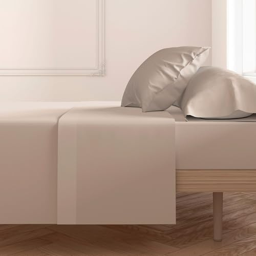 ECOMMERC3 | Sábana Encimera Cama 135 100% Algodón Suave, Transpirable Sábana Encimera Extrasuave Color Tierra