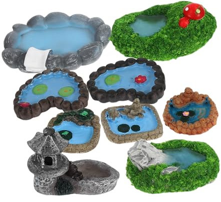 TOYANDONA 9piezas Decoración De para Estanques Accesorios De Jardín Miniatura Miniadornos