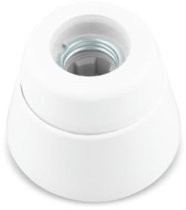 VoltShine Gerade E27 Fassung aus Porzellan 4A, ideal für LED- und Halogenlampen, bietet sichere und ästhetische Verbindung in elektrischen Anlagen.