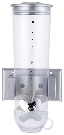 MERIGLARE 1.5L Food Dispenser for Kitchen Use with Wall Mount, Silver