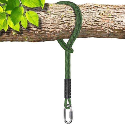SELEWARE Gunga fäste rep hängmatta – justerbart rep trädgunga med karbinhake utomhus hängstol upphängning rymmer 453 kg gungupphängning träd för gungor hängmattor yoga 122 cm