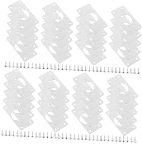 NUOBESTY 4 Ensembles Plaque De Réparation Pour Charnière De Acier Inoxydable Pour Renforcement Réparation De Portes De Placard 10 Pièces * 4