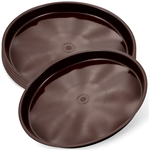 HEMOTON Plateaux pour Pots De Fleurs en Plastique Réutilisable Lot De 5 Ronds 11.4 Pouces Bord Surélevé pour Plantes en Pot sur Rebords De Fenêtre Et Jardin