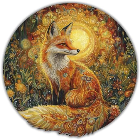 CREATIFWOOD Original Holzpuzzle 250 Teile – Größe 28×28 cm – Einzigartige Teile – Entspannende und lehrreiche Aktivität Erwachsene und Jugendliche (Goldener Fuchs)