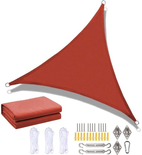 Waterproof Triangle Sun Shade Sail – UV-Blocking Outdoor Awning for Garden, Pergola, Balcony & Patio Parties – 8ft Right Angle Sunshade (200x200x200CM)
