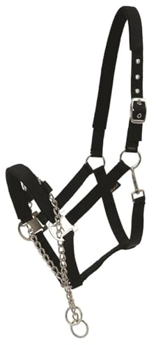 HorseGuard Halfter mit Kette schwarz Kontroll-Halfter mit Kette Hengsthalfter