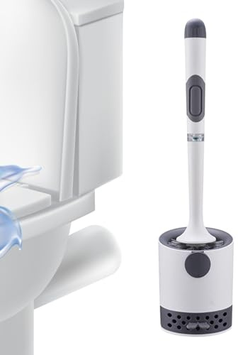 Hiemible Juego de Escobilla y Soporte para Inodoro | Limpiador De Baño con Mango Largo Y Soporte - Herramienta Ergonómica para Baños Y Limpieza De Suelos De Piedra Azulejos Duchas Y Fregaderos