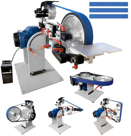 JLD 2 * 72 Bandschleifmaschine， with 2.2KW VFDvariabler Geschwindigkeit,drei Sätze von Schleifköpfen, 1500 W Messerschärfer mit 3 Schleifformen und 3 Schleifbändern für die Metallbearbeitung