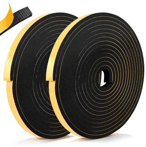 Moosgummi Selbstklebend Dichtungsband Türdichtung Fensterdichtung 10x6mm Dichtband 10m Dichtung Schaumstoff Klebeband Tür Gummidichtung für Türen Fenster Zugluftstoper/Schalldichter/Wasserdicht
