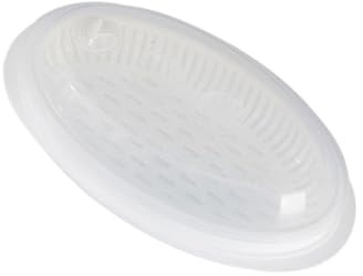 COMPUKAS Microwave Oven Fish Steamer with Lid, Versatile Steaming Plate for Quick Heat Retention, White Microwave Steamed Fish Dish Suitable for Kitchen Cooking