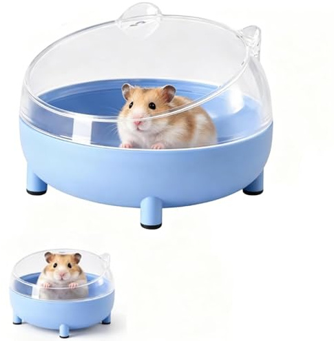 ELYIQI Sandbad Hamster, Hamster Toilette, Hamster Sandbad, mit Panorama Design, Transparente Badebox, Ideal für Hamsterkäfig Zubehör und Kleintier