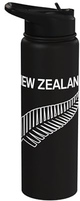 New Zealand Fern Proud Kiwi Bird NZ New Zealander Stainless Steel Insulated Water Bottle