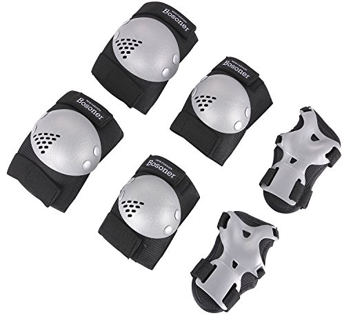 BOSONER Kids/Youth Knee Pads Elbow Pads Wrist Guards Set for 3-15 Years, Child Protective Gear Set for Multi-Sports Outdoor, Roller Skates, Cycling, BMX Bike, Skateboard, Inline Skating, Scooter