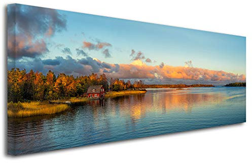 Declina Großformat, Kunstdruck auf Leinwand, Dekoration für Wohnzimmer, modernes Leinwand, 80 x 30 cm, Leinen, 150x60 cm