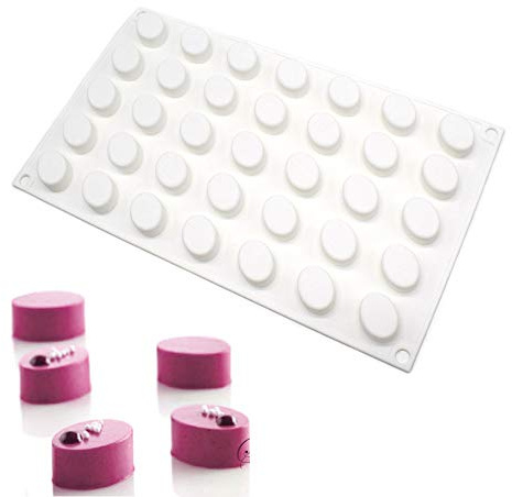 stampo cuore silicone, Stampi in Silicone a Forma di Cuore per Cioccolato Torta Gelatina Cubetti di Ghiaccio, 35 fori di Ellissi
