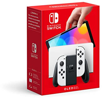 Nintendo Switch Console OLED Model with White Joy-Con, 7 inch 1280 x 720 OLED Touchscreen Display, Built-in Speaker, WiFi, Bluetooth 4.1 (Renewed)