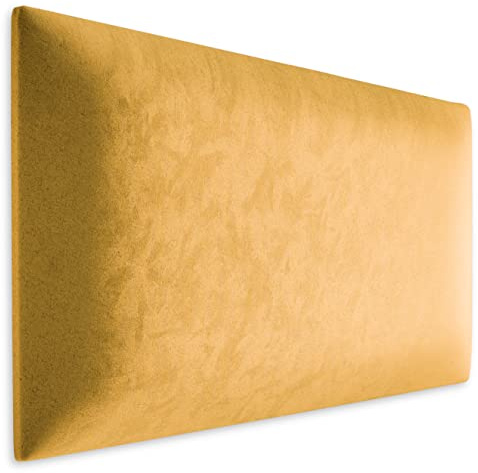 Muralo Cojín de pared, Panel Acolchado para Decoración Encima Cabecero Cama, Dormitorio y Salón, Cojín de Lomo, Moderno Panel Acolchado (50 cm x 30 cm, Amarillo)