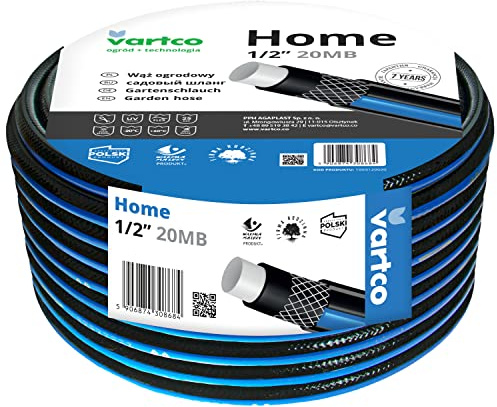 Vartco Home 4-lagiger Wasserschlauch Gartenschlauch Schlauch Gartenbewässerung Flexibel Flexischlauch Polyester-Kreuzgeflecht UV-beständig 25 Bar (1/2 20m)